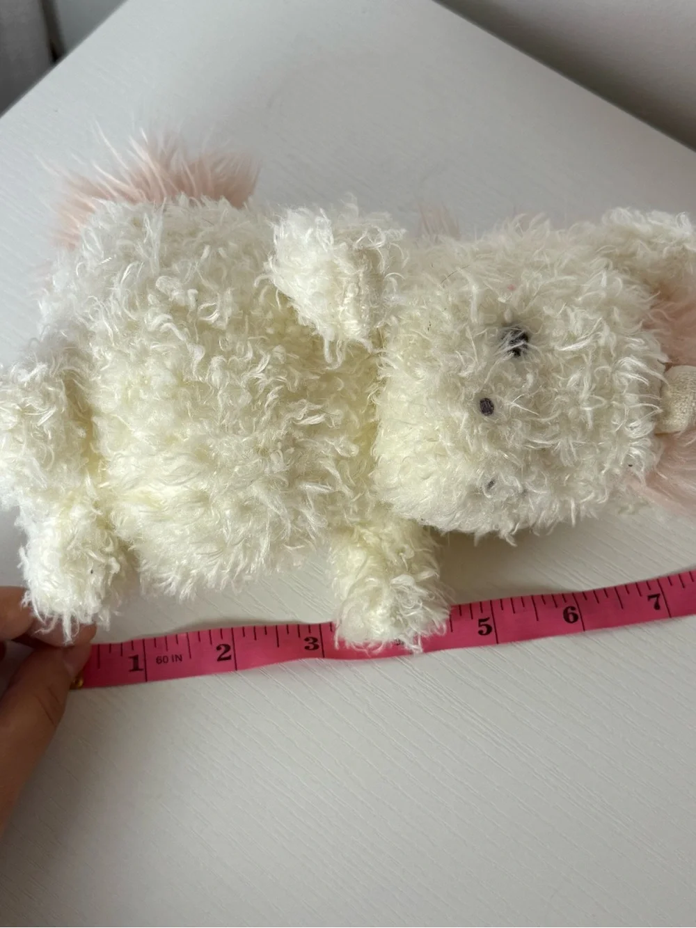 Jellycat Cream Unicorn Plush with Pink Mane